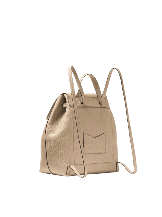 Junie Flap Leather Backpack in Truffle