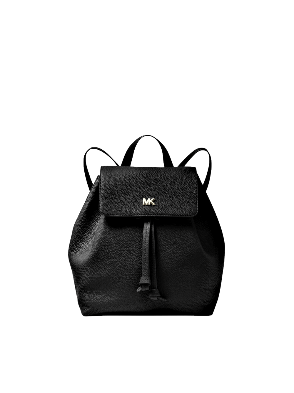 black leather mk backpack Michael Kors Junie Flap Leather Backpack in Black – DFSouth